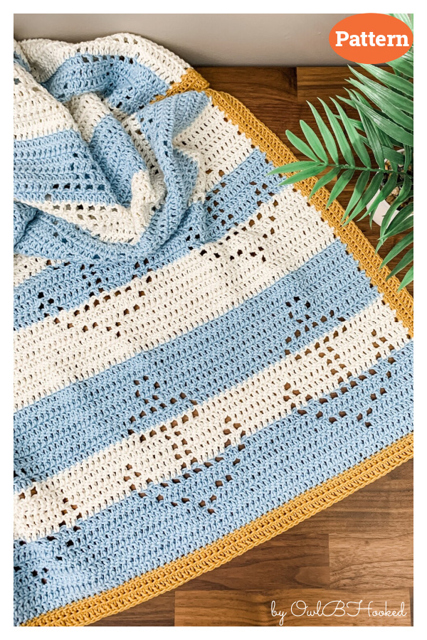Anchor Filet Baby Blanket Crochet Pattern