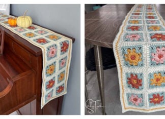 Boho Floral Table Runner Free Crochet Pattern