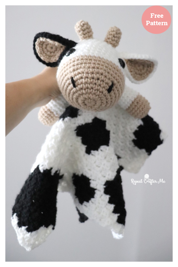 Cow Lovey Blanket Free Crochet Pattern
