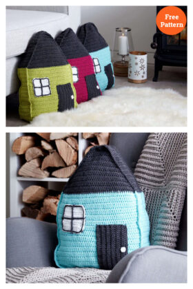 4 House Pillow Crochet Patterns