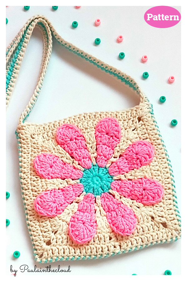 Daisy Granny Square Cross Body Bag Crochet Pattern