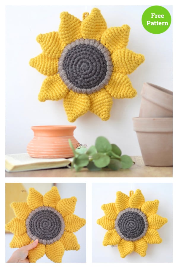 Decorative Sunflower Free Crochet Pattern