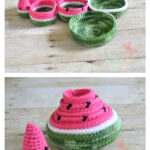 Fruit Watermelon Nesting Bowls Free Crochet Pattern