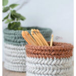 Herringbone Baskets Free Crochet Pattern