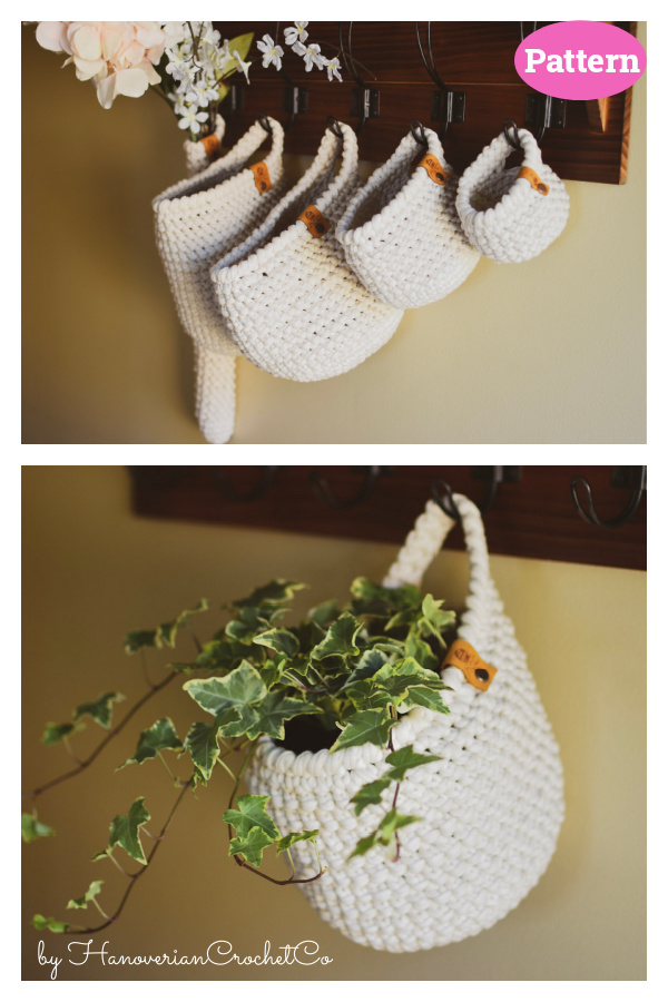 Herringbone Hanging Basket Crochet Pattern