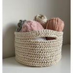 Herringbone Storage Basket Crochet Pattern