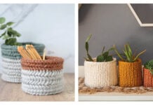 Herringbone Storage Basket Crochet Patterns