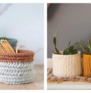 Herringbone Storage Basket Crochet Patterns