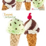 Honeycomb Ice Cream Cone Free Crochet Pattern