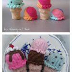 Ice Cream and Multi-Flavored Ice Cream Free Crochet Pattern