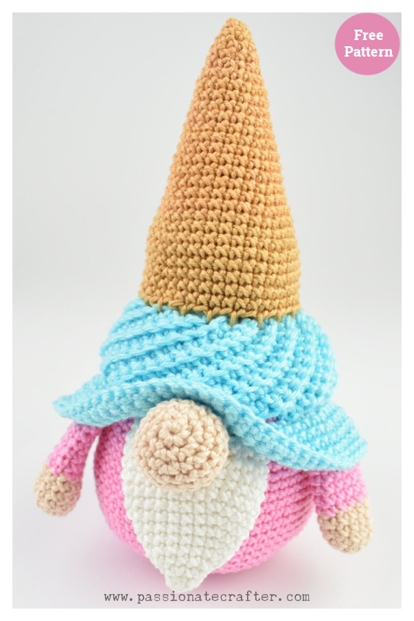 Ice Cream Gnome Free Crochet Pattern