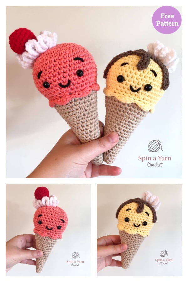Melty the Ice Cream Free Crochet Pattern