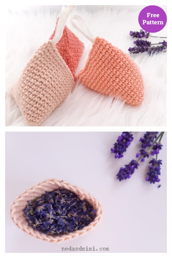 Pyramid Lavender Bags Free Crochet Pattern