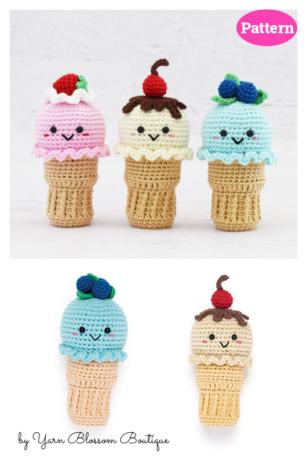 Summertime Ice Cream Cones Crochet Pattern