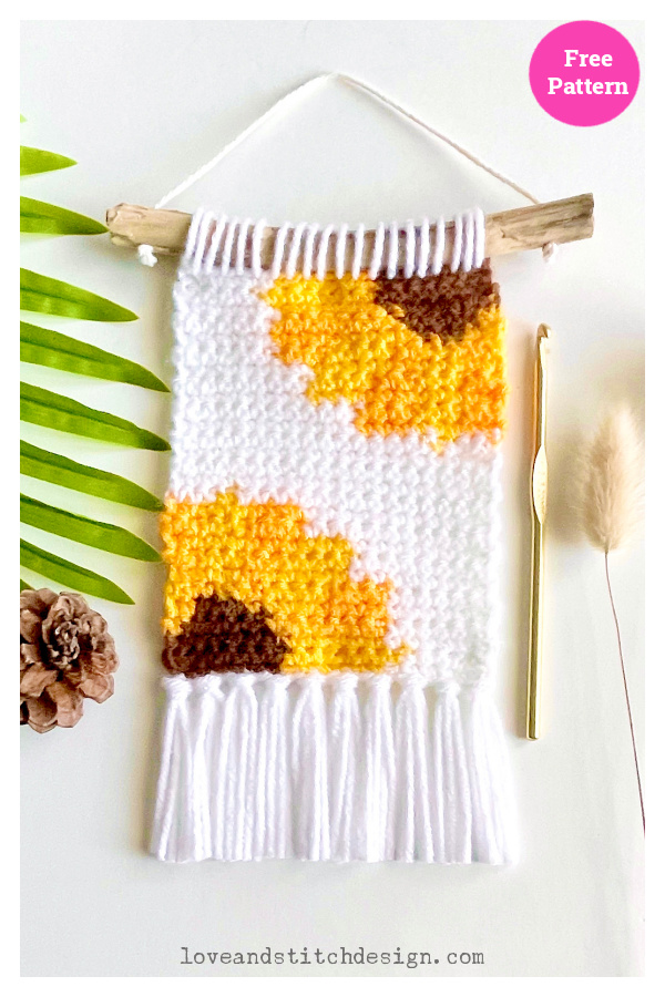 The Teeny Weanie Sunflower Wall Hanging Free Crochet Pattern