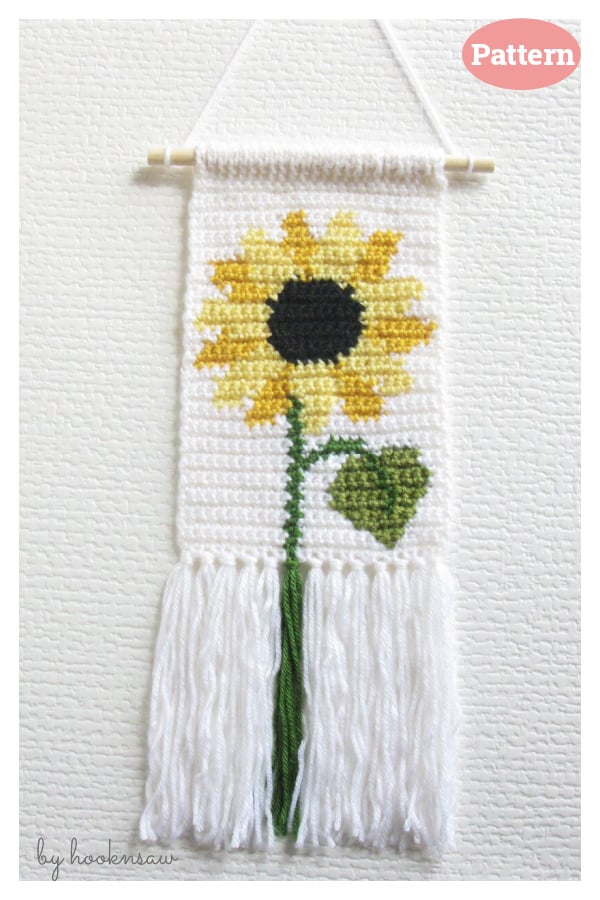 Yellow Flower Mini Wall Hanging Crochet Pattern
