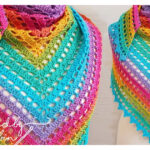Eyelet Triangle Shawl Free Crochet Pattern and Video Tutorial