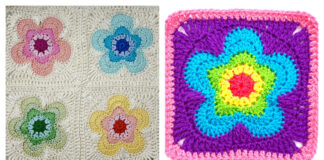 Groovy Flower Square Free Crochet Pattern