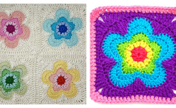 Groovy Flower Square Free Crochet Pattern