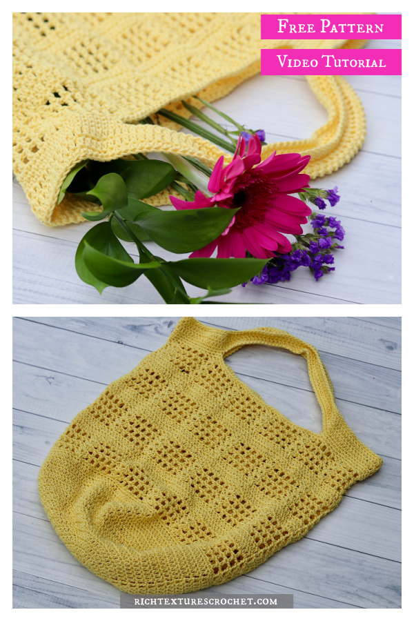 Sunny Day Market Bag Free Crochet Pattern and Video Tutorial 