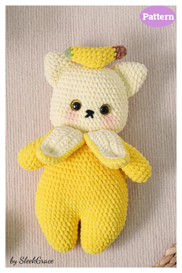 Banana Cat Amigurumi Crochet Pattern