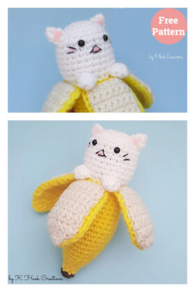 4 Banana Cat Amigurumi Crochet Patterns