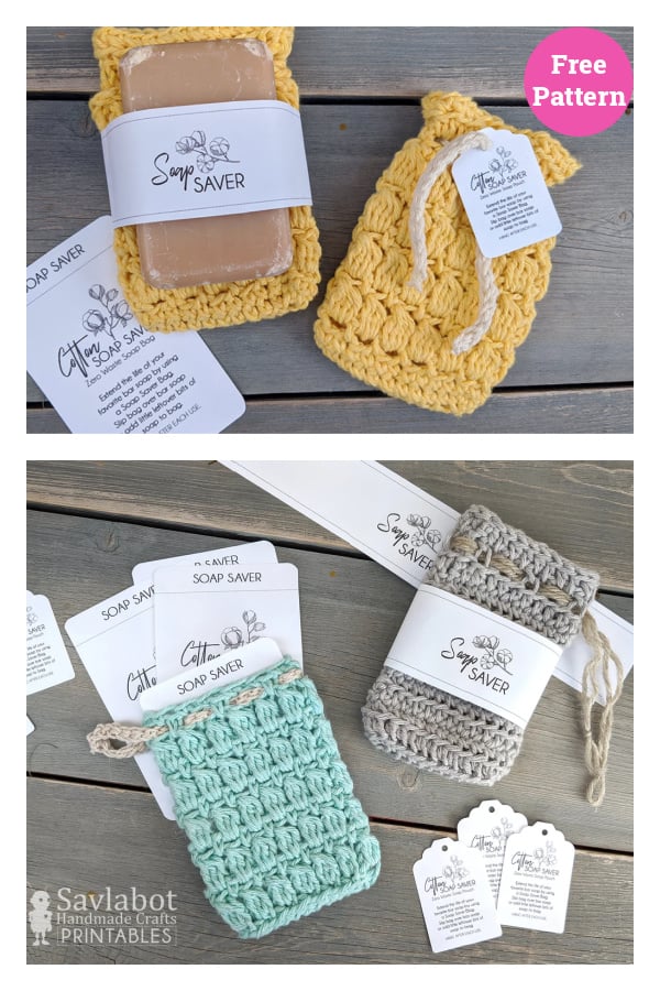 Bobble Stitch Soap Saver Pouch Free Crochet Pattern