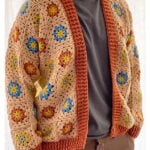 Floral Fusion Men’s Cardigan Free Crochet Pattern
