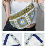 Forget Me Not Flower Bum Bag Crochet Pattern