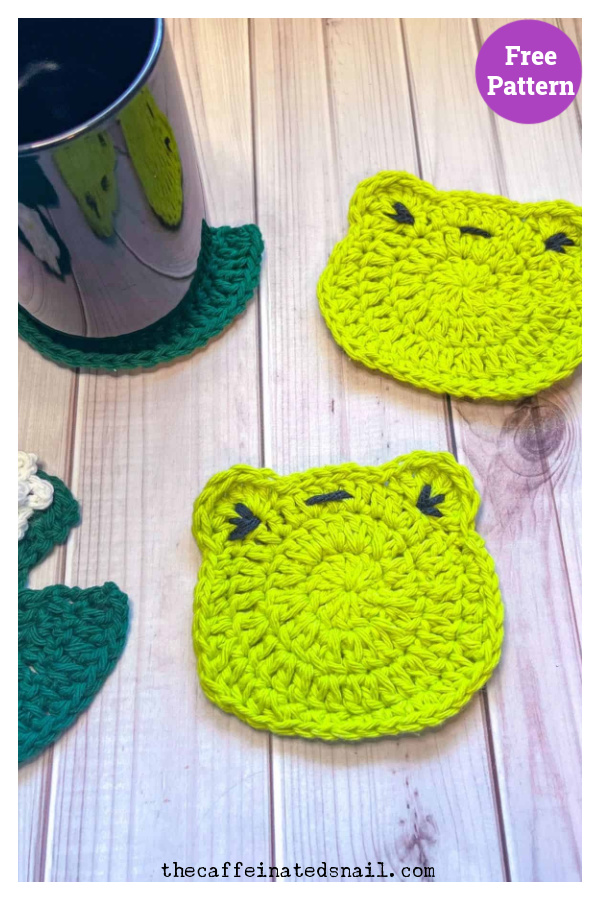 Frog Coaster Free Crochet Pattern 