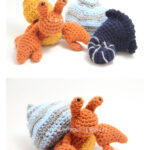 Hermit Crab with Removable Shells Free Crochet Pattern