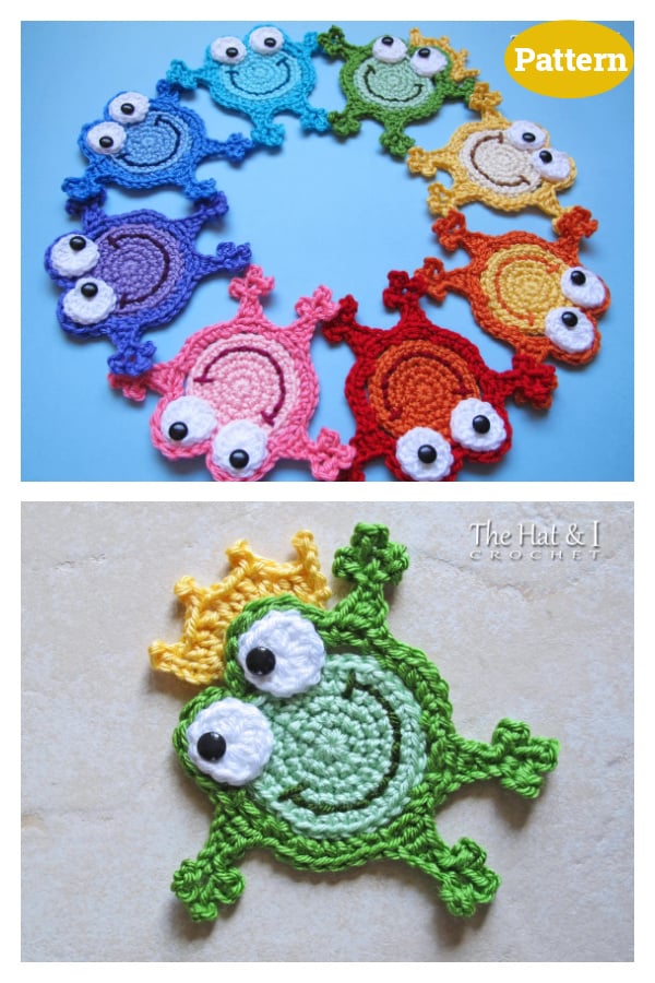 Hoppy Frogs Applique Crochet Pattern
