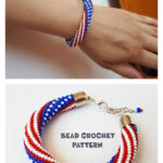 Independence Day Beaded Bracelet Crochet Pattern