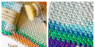 Linen Stitch Dishcloth Free Crochet Pattern and Video Tutorial