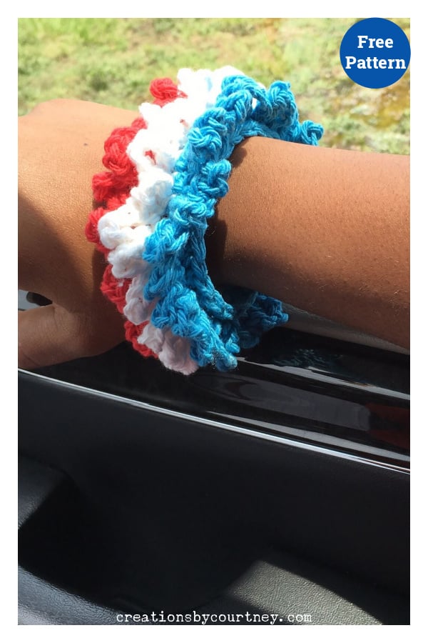 Patriotic Bracelet Free Crochet Pattern