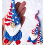 Patriotic Heart Gnome Ornament Free Crochet Pattern