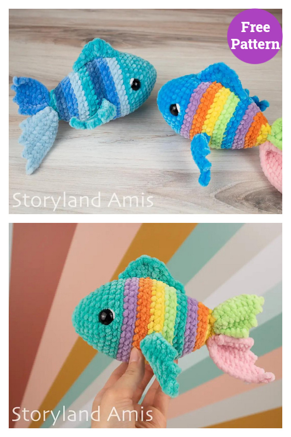 Plush Rainbow Fish Free Crochet Pattern