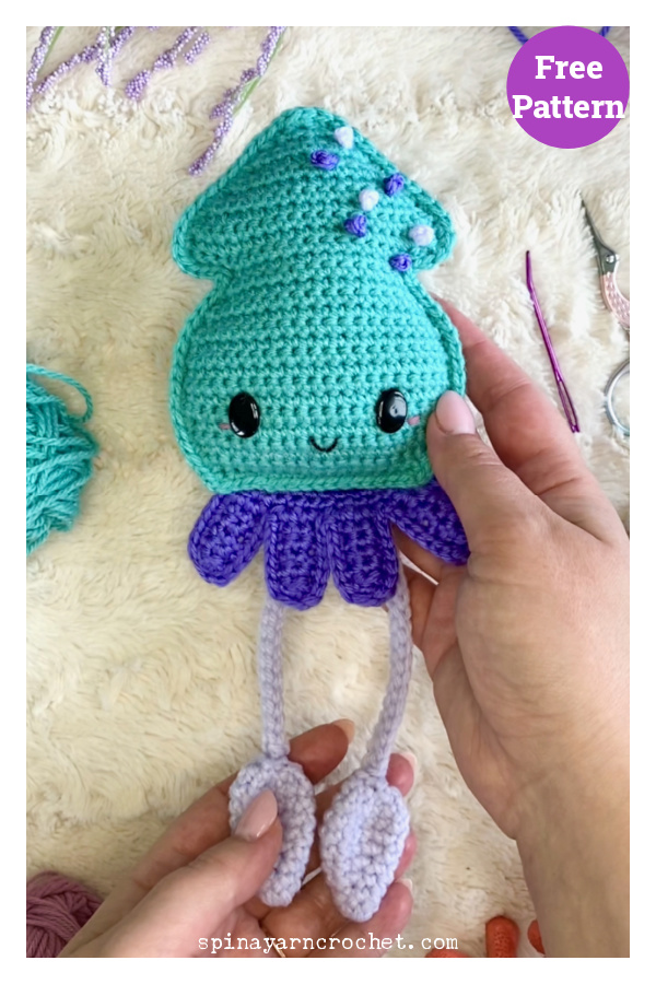 Squid Amigurumi Free Crochet Pattern 