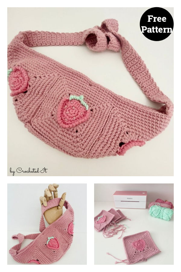 Strawberry Bum Bag Free Crochet Pattern