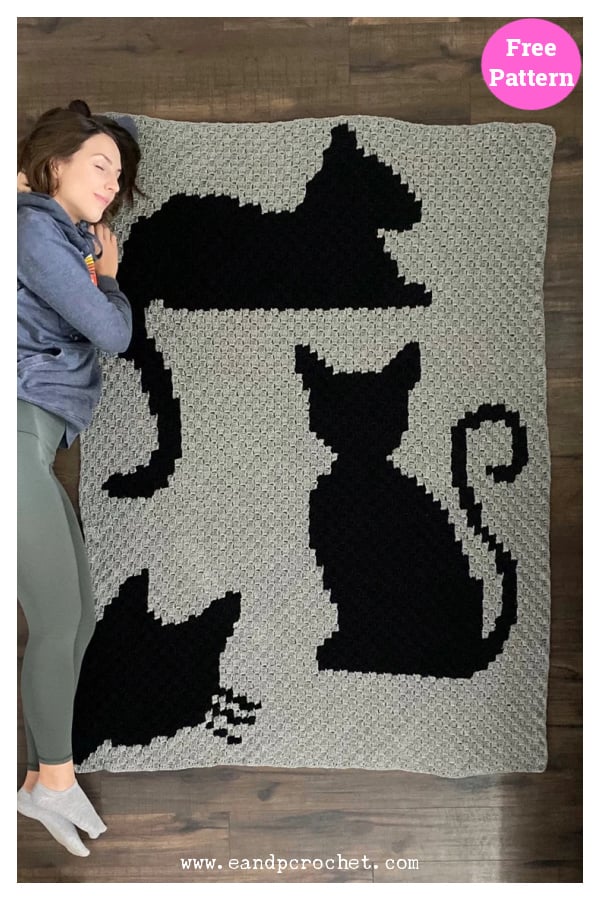 Covered In Cats Afghan Free Crochet Pattern