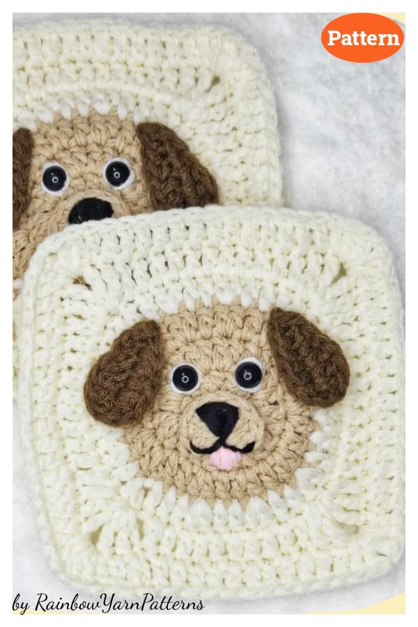 Dog Granny Square Crochet Pattern 
