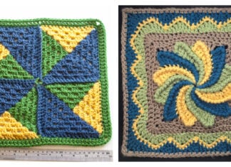 Pinwheel Granny Square Free Crochet Patterns