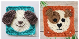 Puppy Dog Granny Square Crochet Patterns