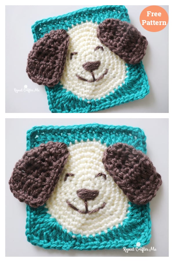 Puppy Square Free Crochet Pattern