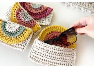 Rainbow Glasses Case Free Crochet Pattern and Video Tutorial