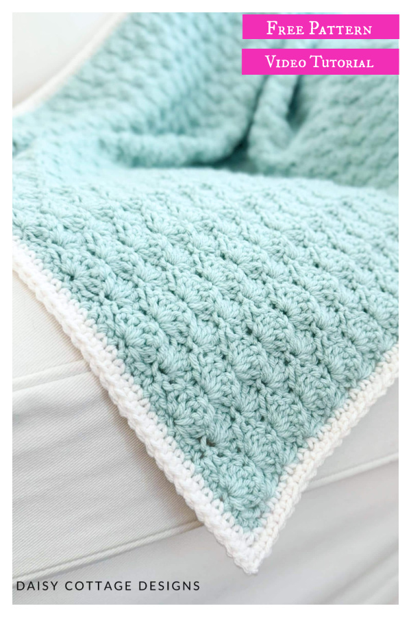 Shell Stitch Blanket Free Crochet Pattern and Video Tutorial