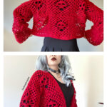 Skull Tie Up Wrap Cardigan Crochet Pattern