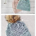 Vintage Lace Pompom Hat Free Crochet Pattern