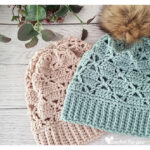 Vintage Lace Pompom Hat Free Crochet Pattern