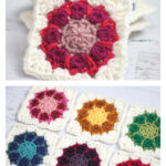 4 Inches Dahlia Square Free Crochet Pattern